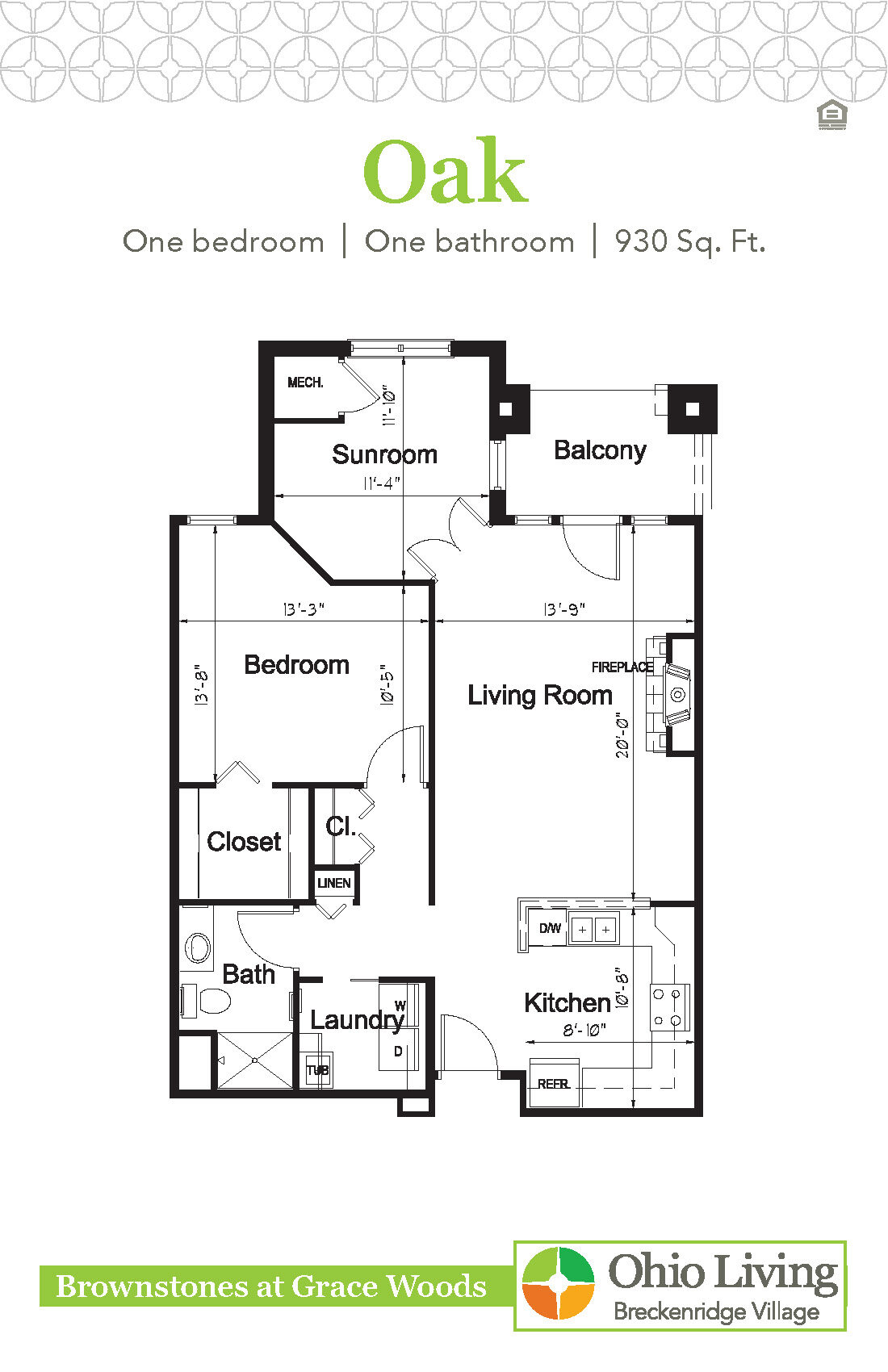 OLBV Brownstones at Grace Woods Floor Plan Oak