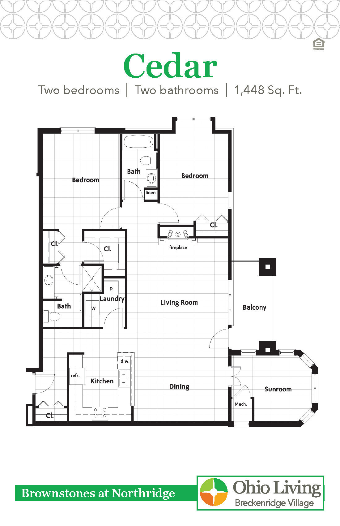 OLBV Brownstones at Northridge Floor Plan Cedar