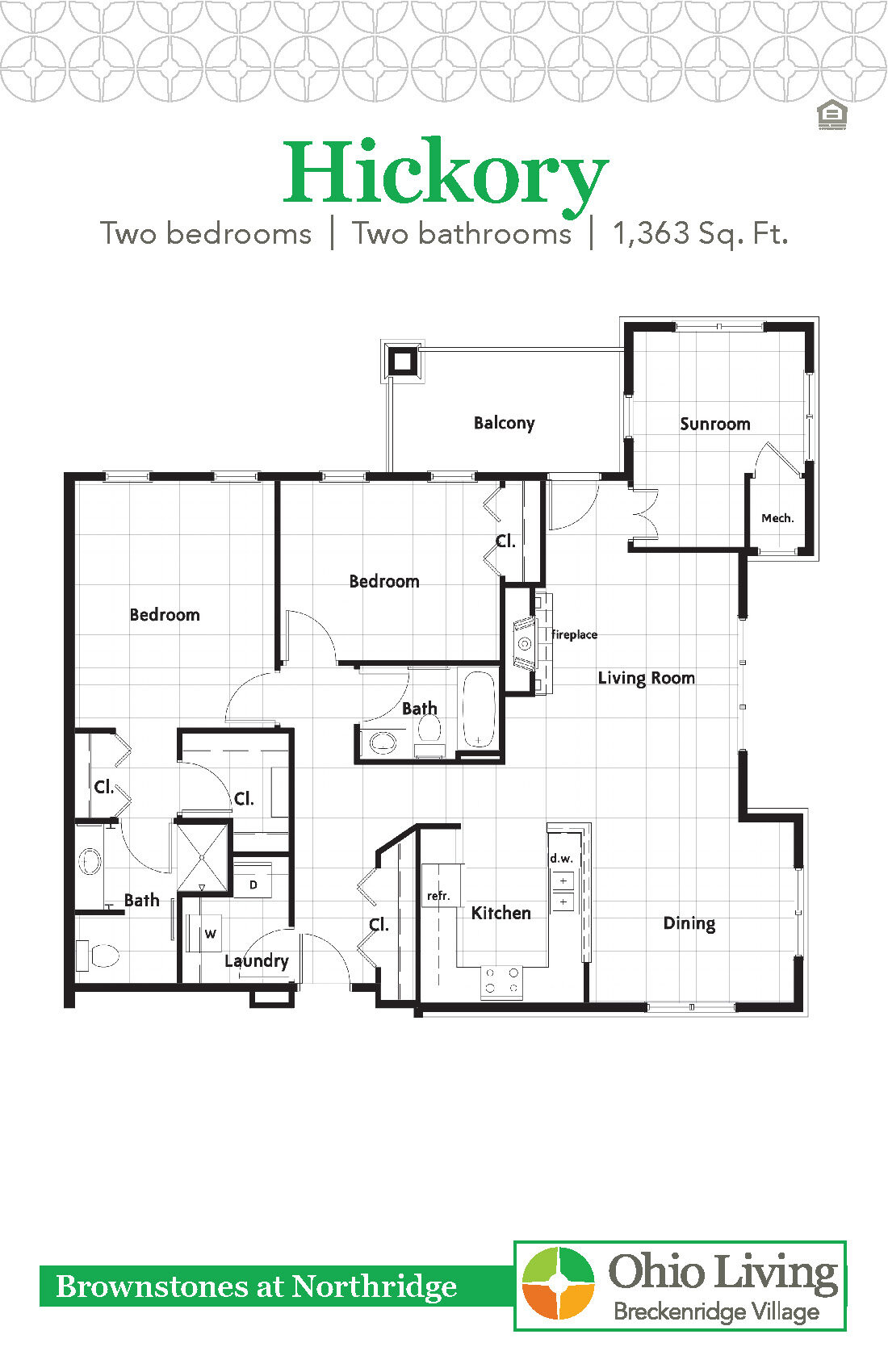 OLBV Brownstones at Northridge Floor Plan Hickory