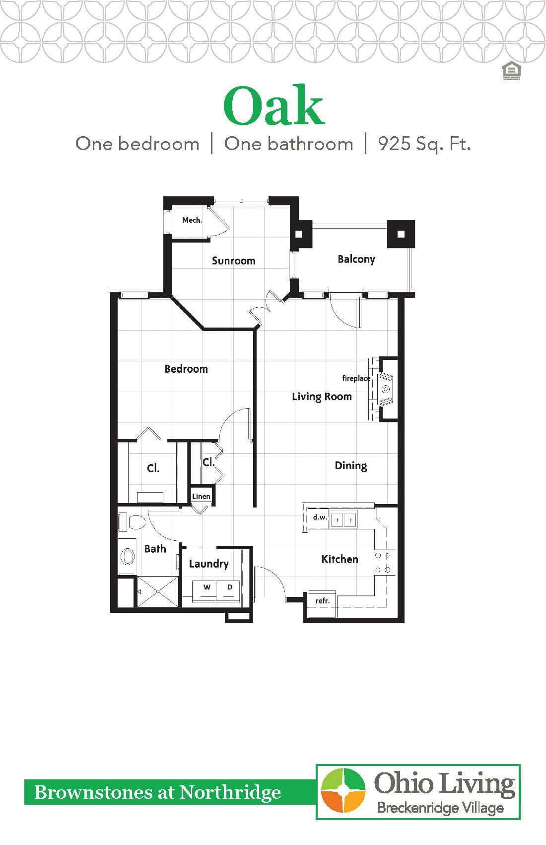 OLBV Brownstones at Northridge Floor Plan Oak